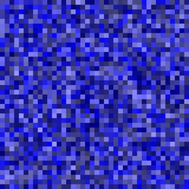 Mavinin çeşitli tonlarında küçük karelerin yoğun ızgarasını içeren kusursuz desen pikselleştirilmiş ya da dijital bir doku oluşturur. Havalı ve modern arka plan. Piksel Sanat vektörü pürüzsüz desen.