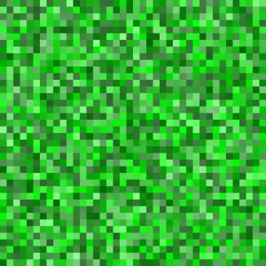 Yeşilin çeşitli tonlarında küçük karelerin yoğun ızgarasını içeren kusursuz desen pikselleştirilmiş ya da dijital bir doku oluşturur. Taze ve modern arka plan. Piksel Sanat vektörü pürüzsüz desen.