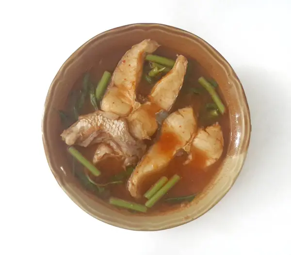 Tayland Yemeği Balık Daha Sıcak Mimoza Sebzeli Ekşi Çorba — Stok fotoğraf