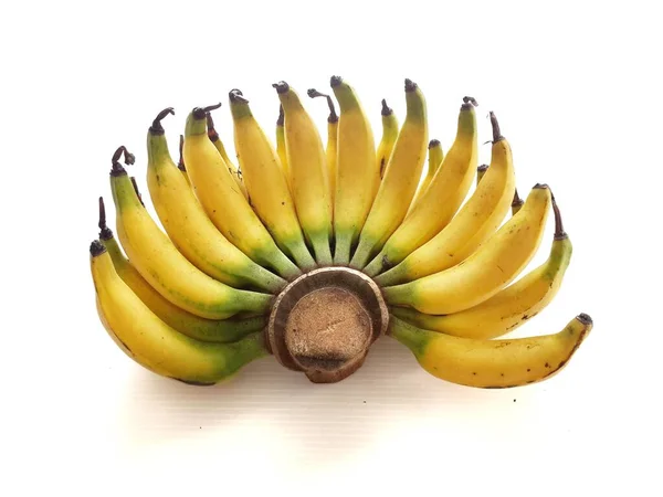 Érett Lebmuernang Banán Fehér Alapon — Stock Fotó