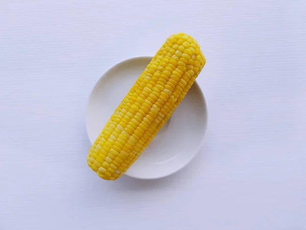 Słodka Kukurydza Białym Tle — Zdjęcie stockowe