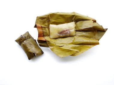 Tay tatlı: muz yaprak yapışkan pirinç muz ve fasulye haşlanmış. Tayland çağrı Khao Tum çamur.