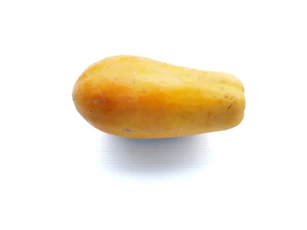 Érett Papaya Gyümölcs Fehér Alapon — Stock Fotó
