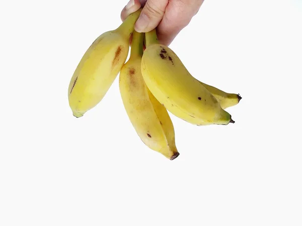 Bananas Hand White Background — Stock Photo, Image