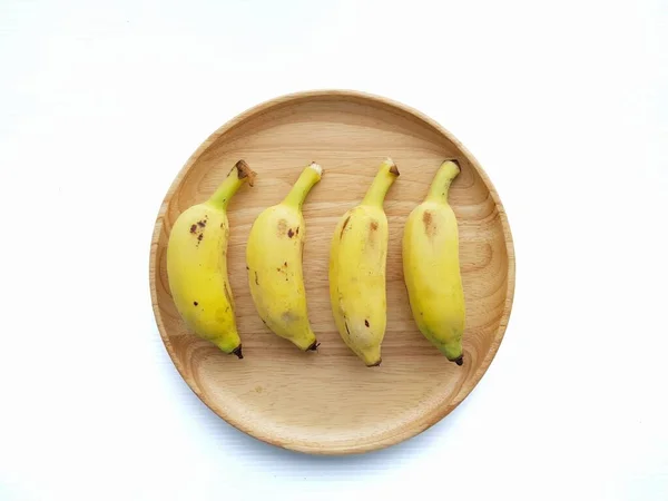 Quatro Frutas Banana Fundo Branco — Fotografia de Stock