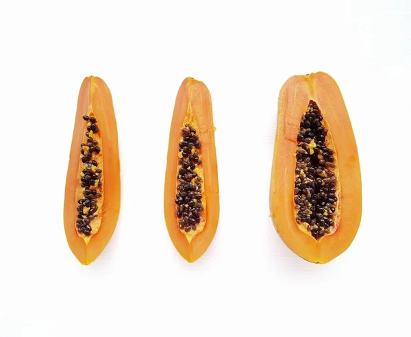 Papaya Frutti Sfondo Bianco — Foto Stock