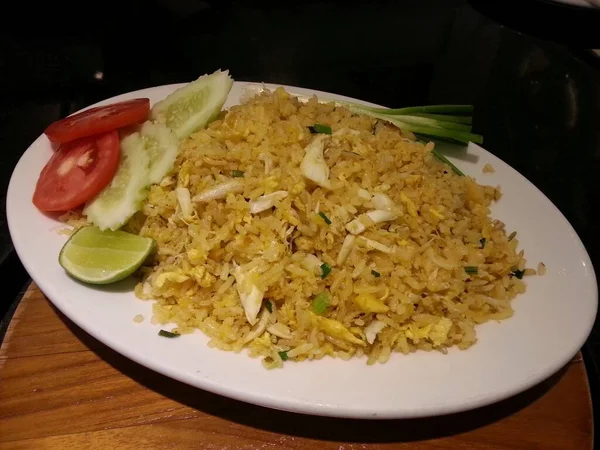 Тайская Кухня Жареный Рис Краба — стоковое фото