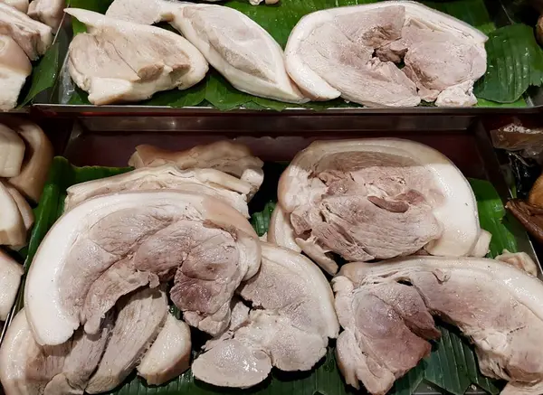 Thailändisches Essen Gekochtes Schweinegelee Auf Dem Markt — Stockfoto