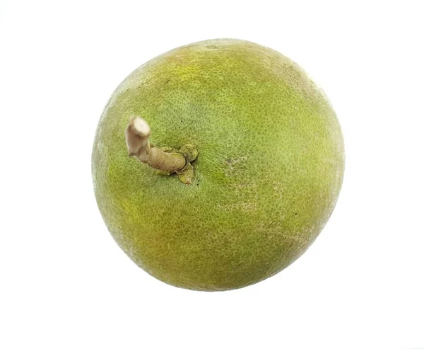 Fruta Pomelo Verde Sobre Fundo Branco — Fotografia de Stock