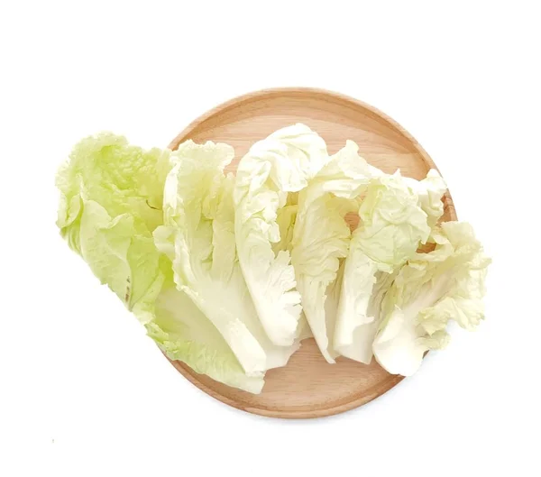 Vegetable White Radish Wood Plate White Background — Stock Photo, Image