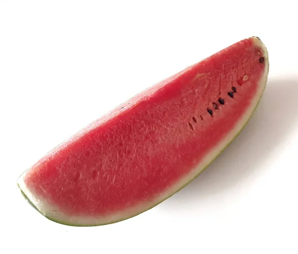 Watermeloen Een Witte Achtergrond Close Isoleren — Stockfoto