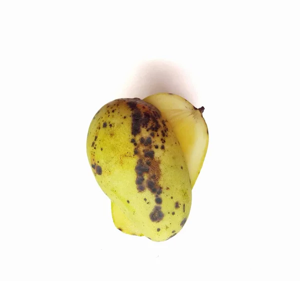 Zgniłe Owoce Mango Białym Tle — Zdjęcie stockowe