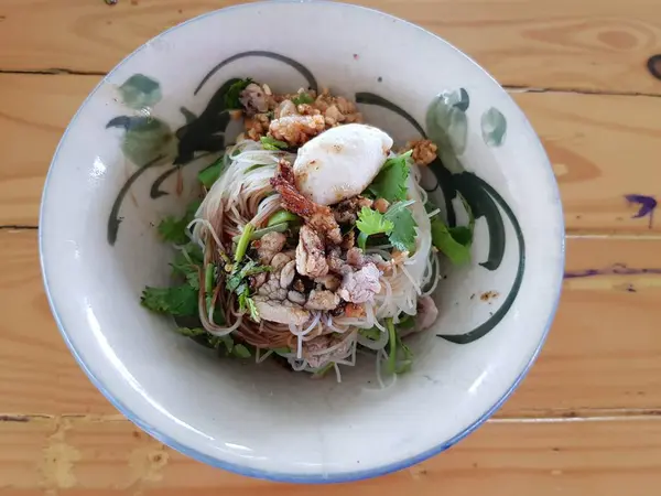 Thai Food Dried Noodle Pork Vegetable — Stock Photo, Image