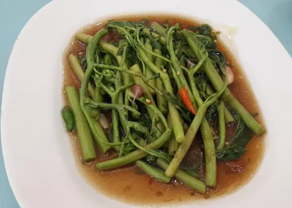 Tayland Yemeği Kızarmış Mimozasını Biberle Karıştır — Stok fotoğraf