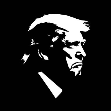 Washington, ABD - 15 Haziran 2024: Donald Trump Amerika Birleşik Devletleri Başkanı Portre silueti. Donald Trump 'ın vektör portresi 