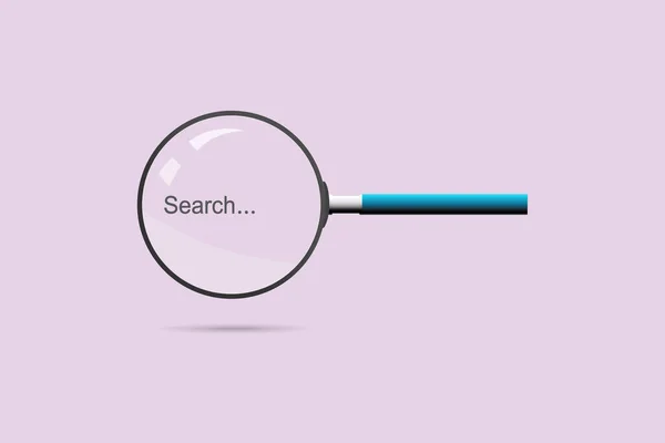 Lupe Mit Suchwort Suche Nach Informationsdaten Über Internet Netzwerkkonzept — Stockvektor