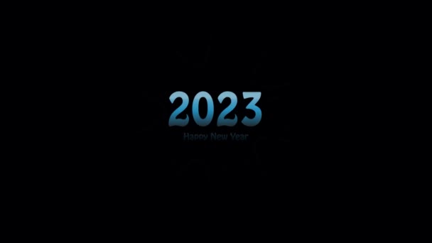 Frohes Neues Jahr 2023 Animation Mit Neuro Effekt — Stockvideo