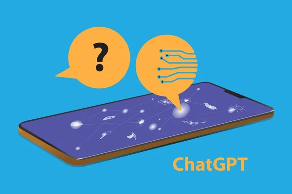 Chatgpt Chat Con Intelligenza Artificiale Illustrazione Vektor — Vettoriale Stock