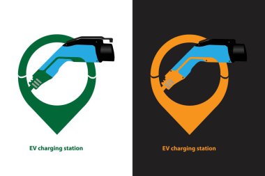Elektrikli Araç şarjı, EV logo şablonu tasarım vektör çizicisi
