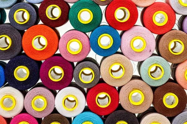 Set Multi Colored Spools Thread Sewing Close — Stock Photo, Image