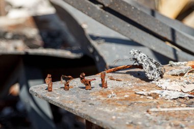 MAKARIV, UKRAINE - 11 Haziran 2022: Rus ordusunun işgalinden sonra Ukrayna 'da yıkım