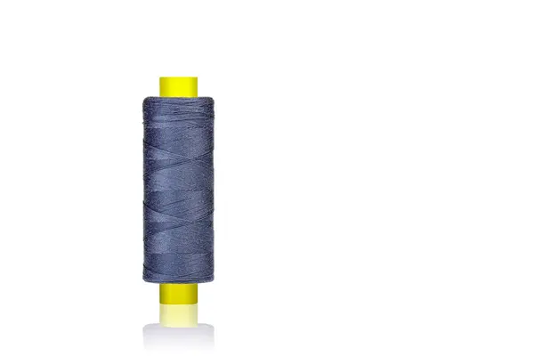 Skein Threads Blue Color Macro White Background Close — Stok fotoğraf