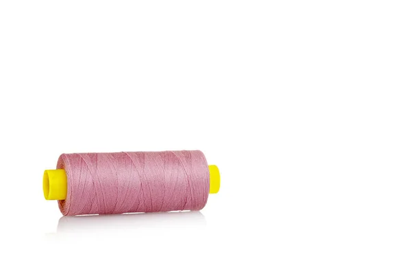 Skein Thread Pink Colors Macro White Background Close — Φωτογραφία Αρχείου