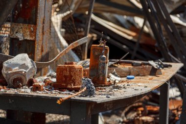 MAKARIV, UKRAINE - 11 Haziran 2022: Rus ordusunun işgalinden sonra Ukrayna 'da yıkım