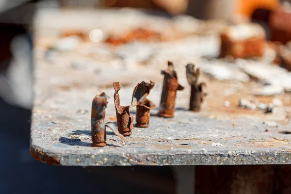 stock image MAKARIV, UKRAINE - June 11, 2022: Destruction in Ukraine after the occupation of the Russian army close-up