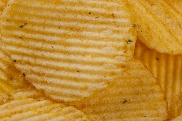 Lots Potato Chips Texture Close — Stock Photo, Image