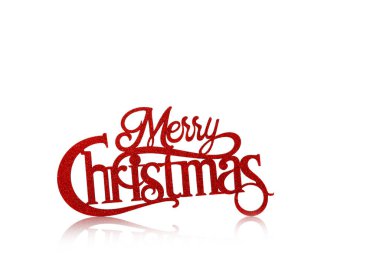 beautiful inscription, Merry Christmas sign on a white background close-up clipart