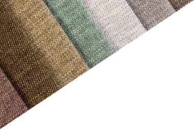 Different samples of textured fabric close-up