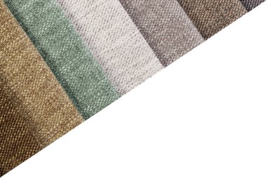 Different samples of textured fabric close-up