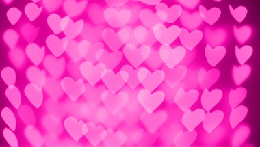 beautiful hearts made of lights on a blurred background close-up