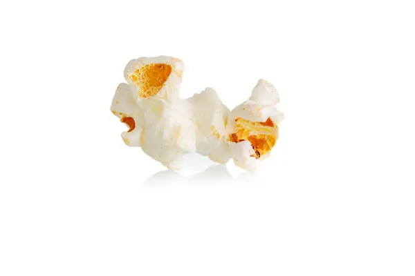 Popcorn Makro Auf Weißem Hintergrund Nahaufnahme — Stockfoto
