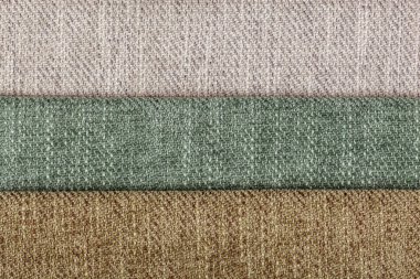Different samples of textured fabric close-up
