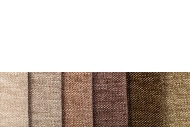 Different samples of textured fabric close-up