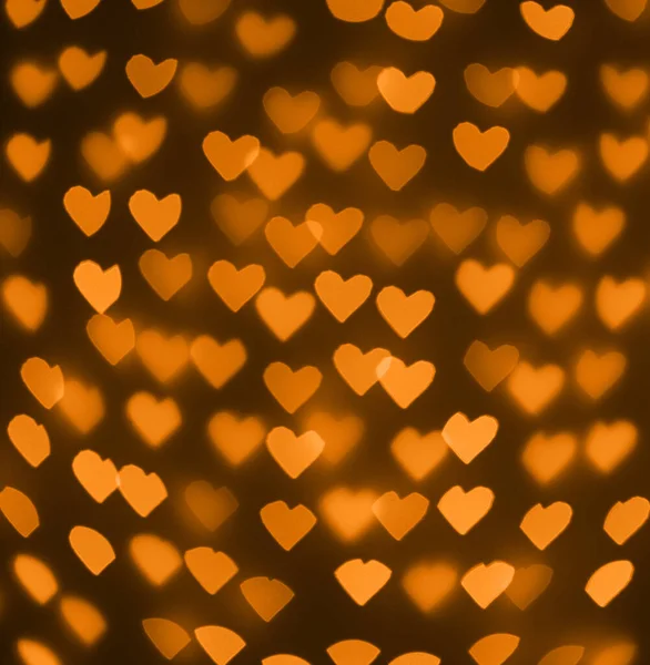 beautiful hearts made of lights on a blurred background close-up