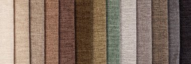 Different samples of textured fabric close-up