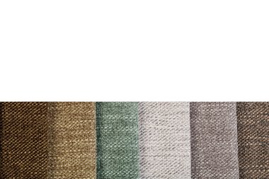 Different samples of textured fabric close-up