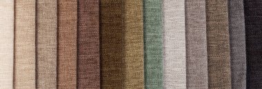 Different samples of textured fabric close-up