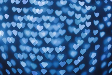 beautiful hearts made of lights on a blurred background close-up