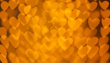 beautiful hearts made of lights on a blurred background close-up