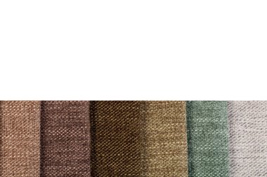 Different samples of textured fabric close-up
