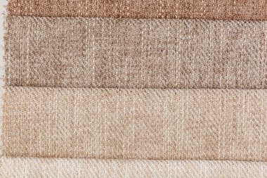Different samples of textured fabric close-up