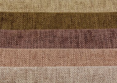 Different samples of textured fabric close-up