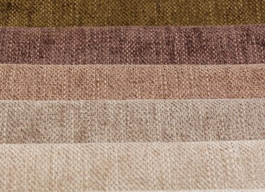 Different samples of textured fabric close-up
