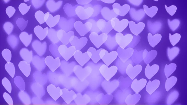 Beautiful Hearts Made Lights Blurred Background Close — Fotografia de Stock