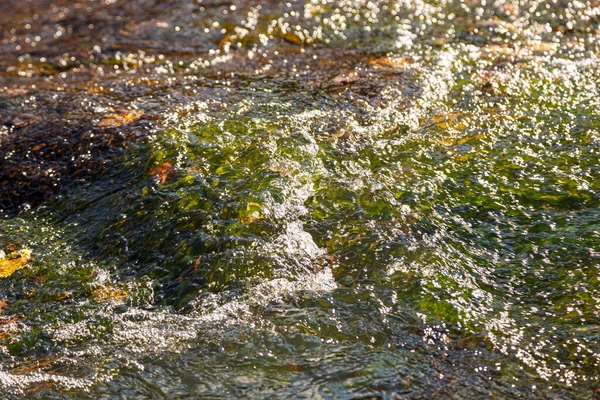 Flow Water Spray Stone Close — Stock Photo, Image