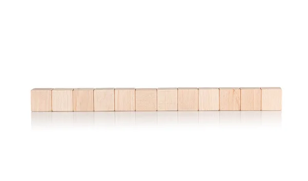 Holzwürfel Zwölf Stück Auf Isoliertem Weißem Hintergrund Nahaufnahme — Stockfoto